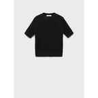 Jersey de Punto Calado de Manga Corta - Black