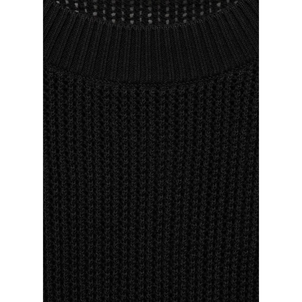 Jersey de Punto Calado de Manga Corta - Black