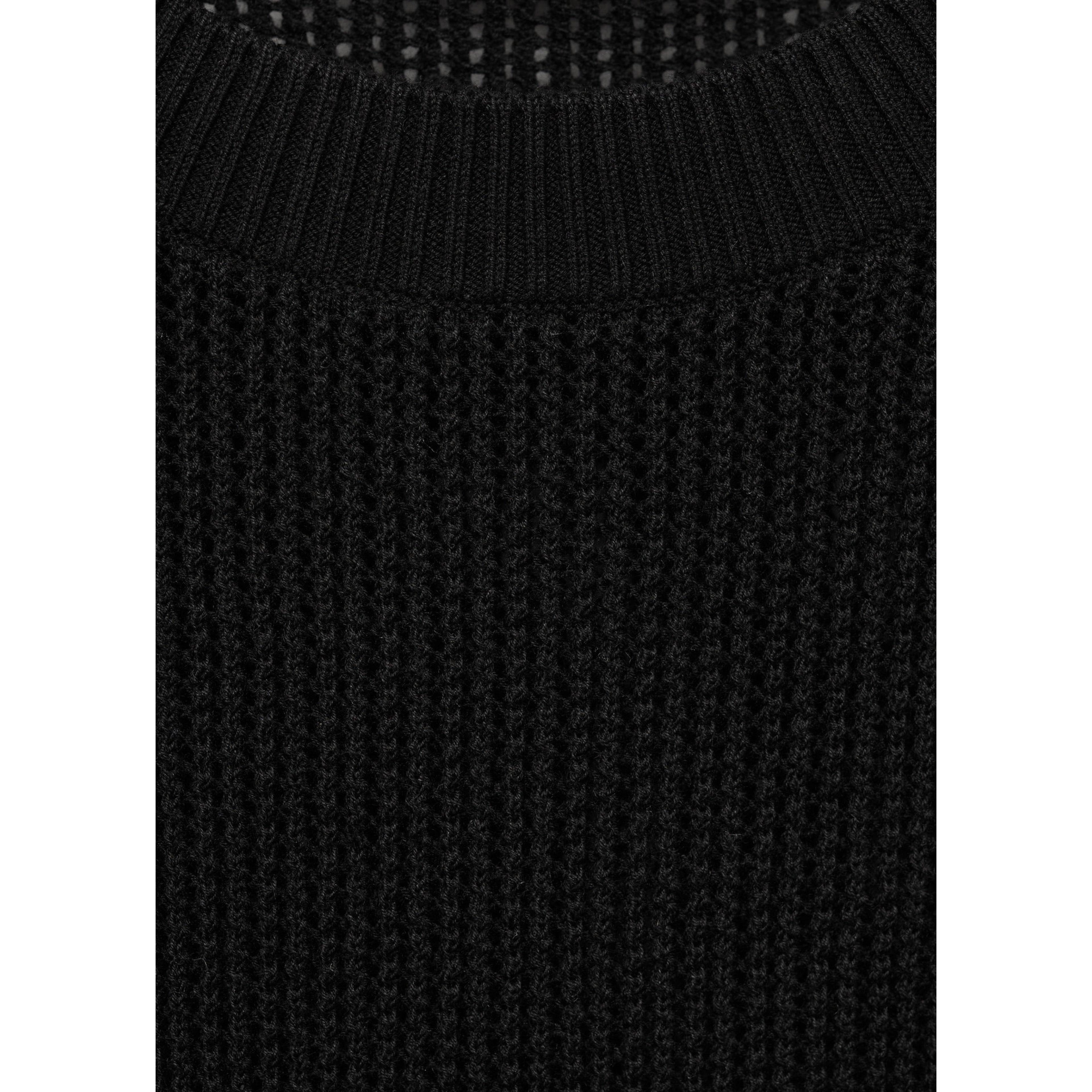 Jersey de Punto Calado de Manga Corta - Black