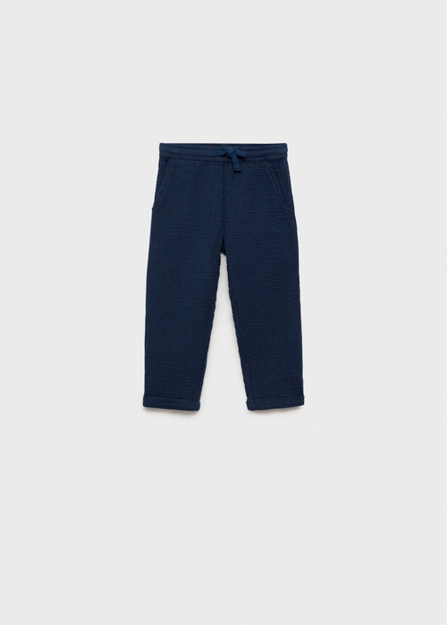 Pantalon Droit En Coton - Azul Marino - Bébé Garçon