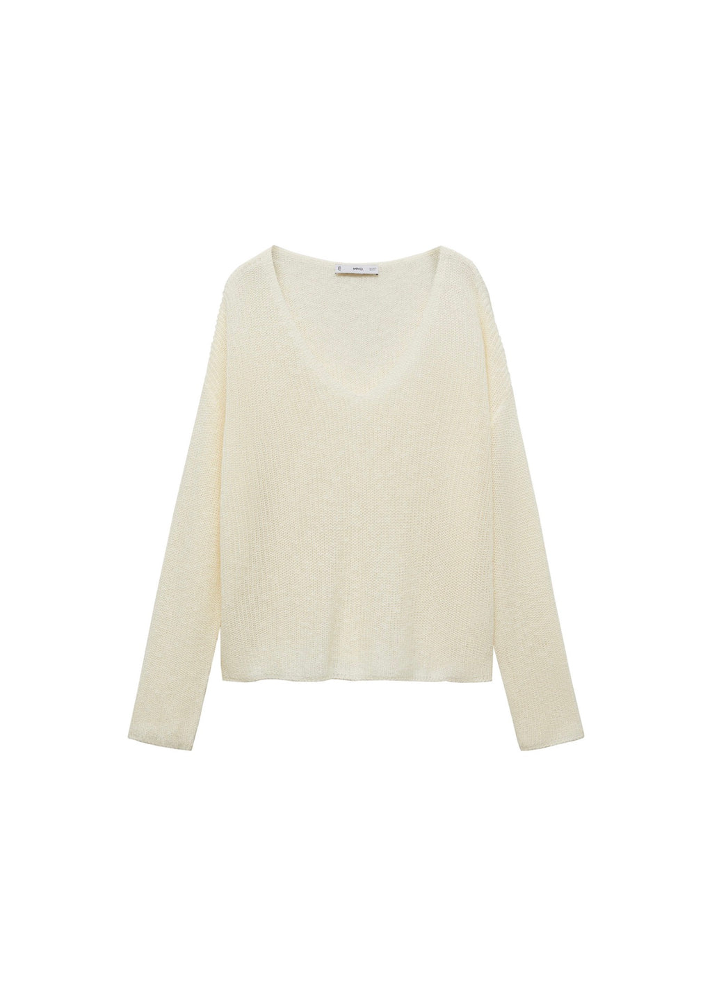 V-Neck Knit Pullover - Ecru