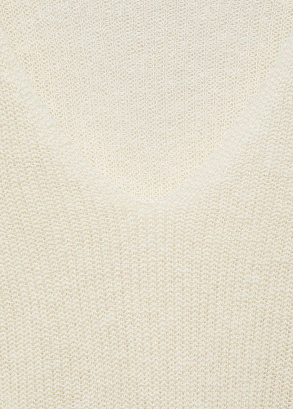 V-Neck Knit Pullover - Ecru