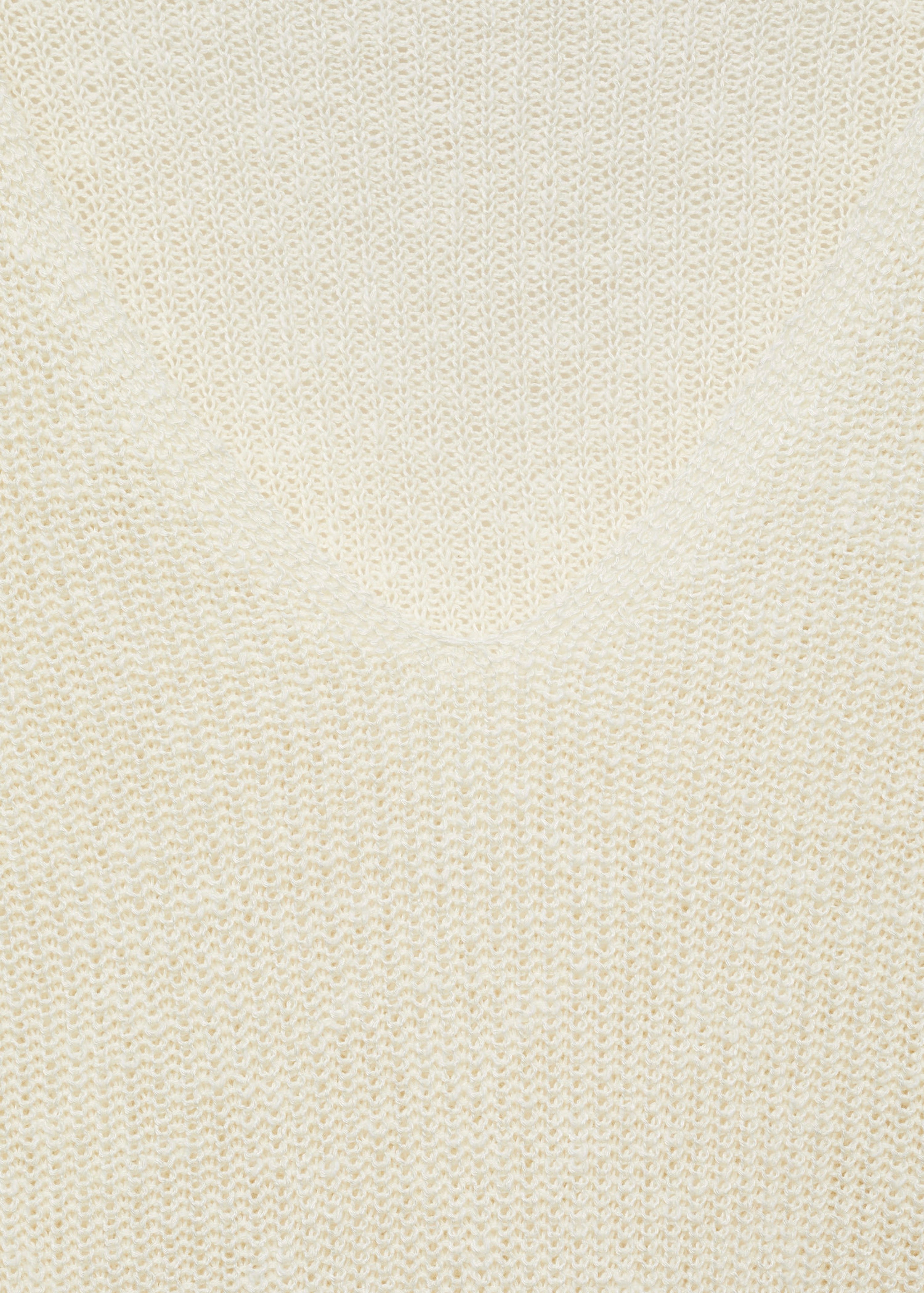 V-Neck Knit Pullover - Ecru