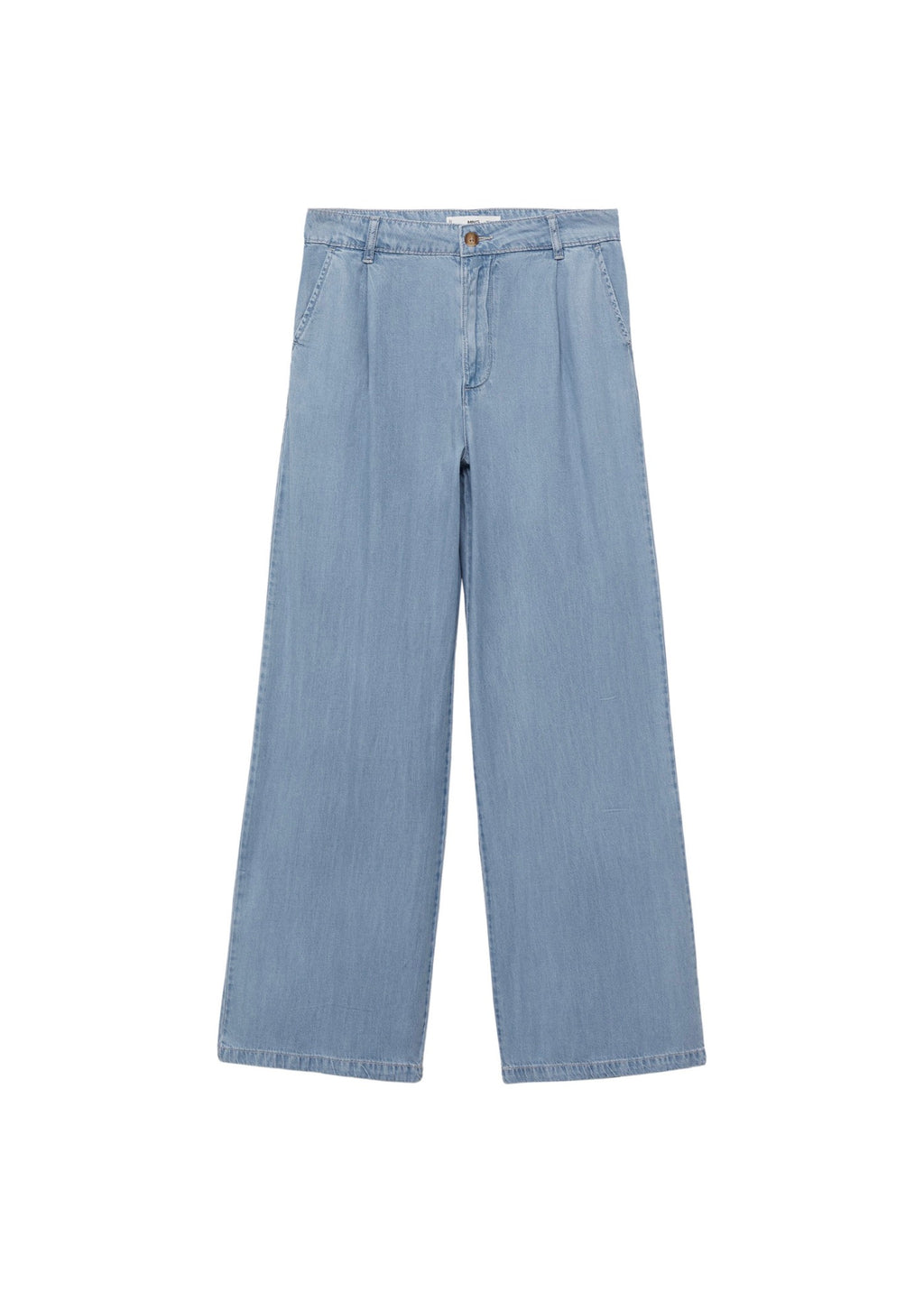 Pantalón Wideleg De Lyocell Con Pinzas - Light Blue
