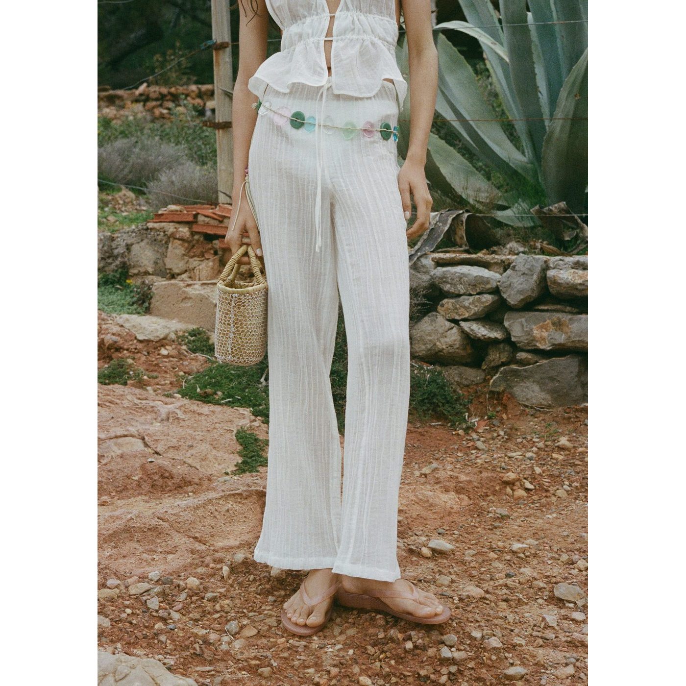 Pantalon Wrinkle - Blanc