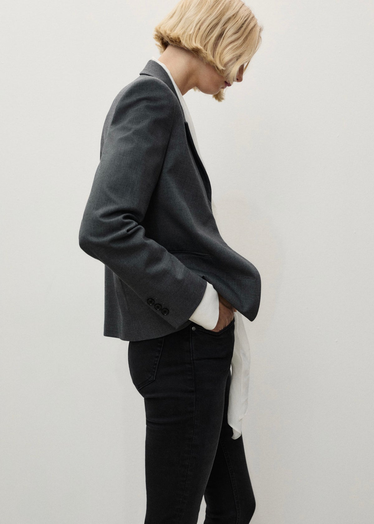 Vaquero Skinny Tiro Medio - Black Denim
