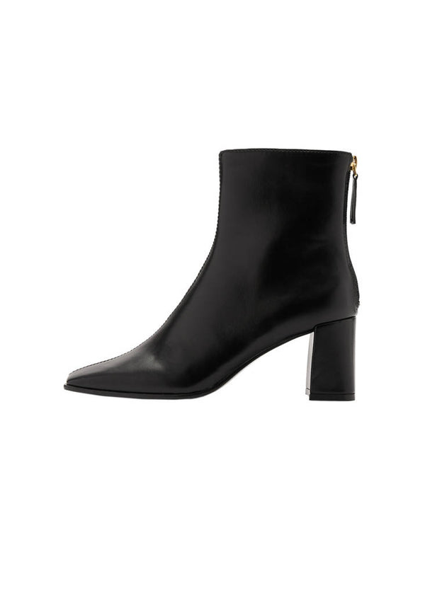 Square-Toe Block-Heel Ankle Boots