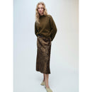 Jersey con cremallera y cuello alto - Caqui