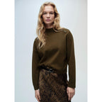 Jersey Cuello Alto con Cremallera - Caqui