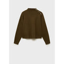 Jersey con cremallera y cuello alto - Caqui