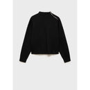 High Neck Zip Pullover - Black