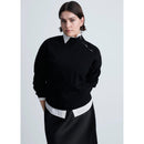 High Neck Zip Pullover - Black