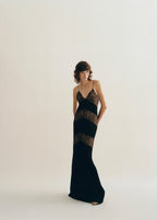 Robe Style Lingerie Empiècements Dentelle
