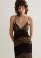 Robe Style Lingerie Empiècements Dentelle