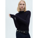 Pull-Over Côtelé Col Montant - Dark Navy