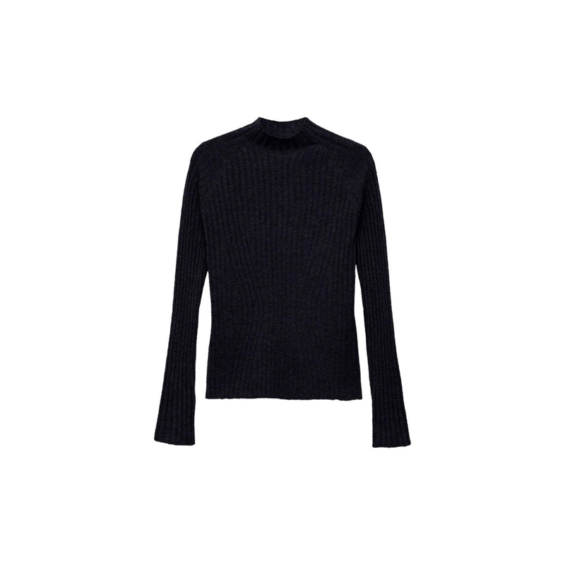 Pull-Over Côtelé Col Montant - Dark Navy