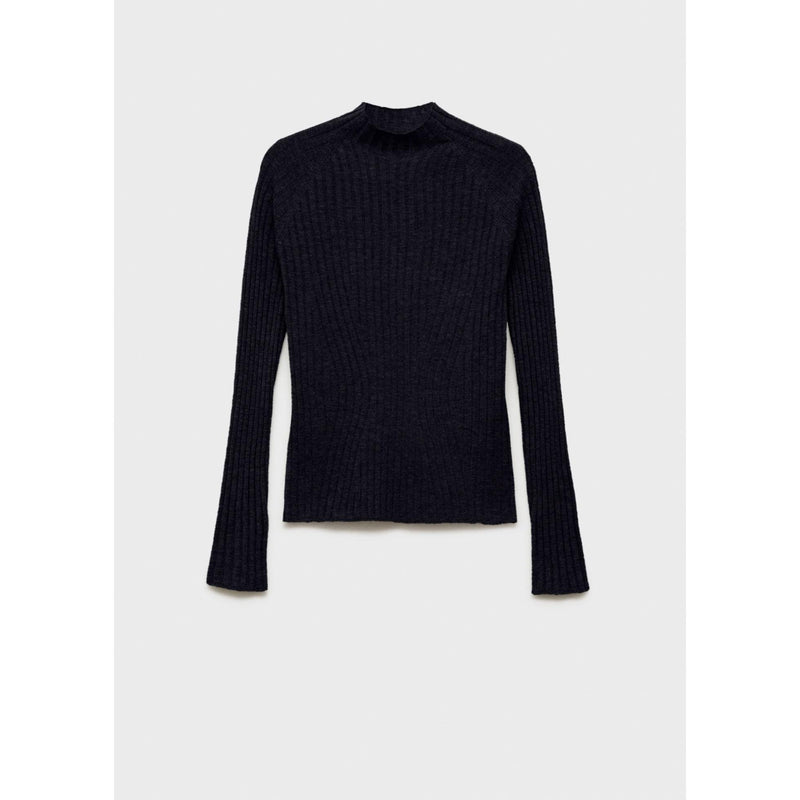 Pull-Over Côtelé Col Montant - Dark Navy