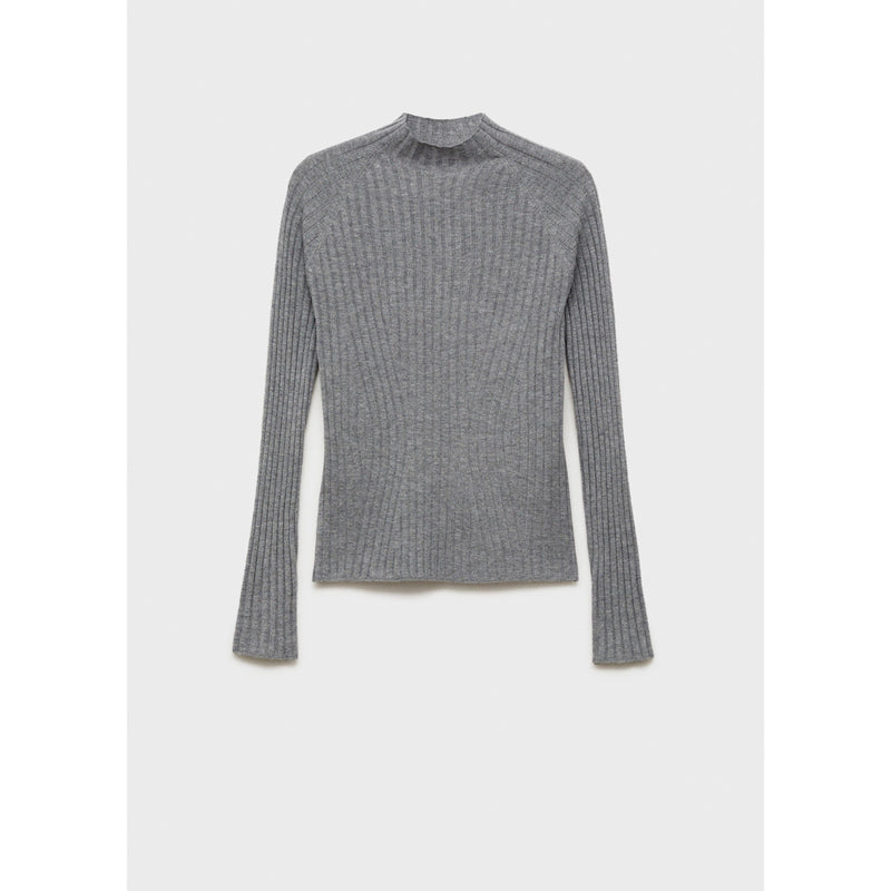 Pull-Over Côtelé Col Montant - Grey