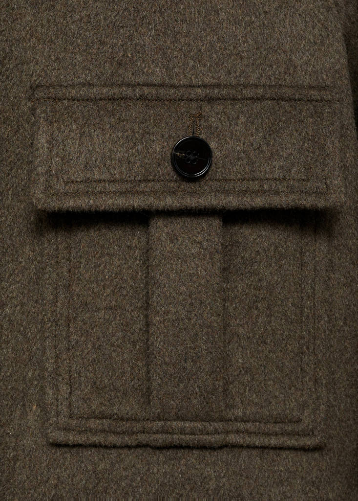 Veste Laine Mélangée Poches