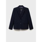 Pinstripe Suit Jacket - Dark Navy
