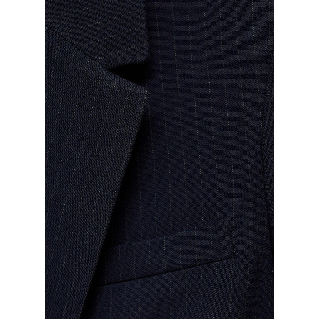 Pinstripe Suit Jacket - Dark Navy