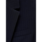 Pinstripe Suit Jacket - Dark Navy