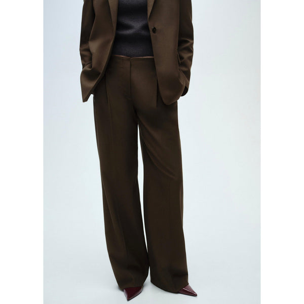 Wideleg Suit Trousers - Khaki