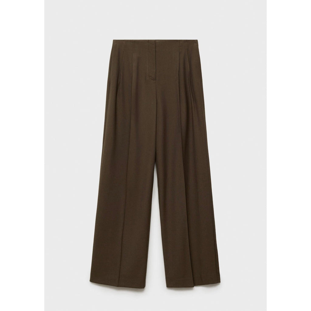 Wideleg Suit Trousers - Khaki