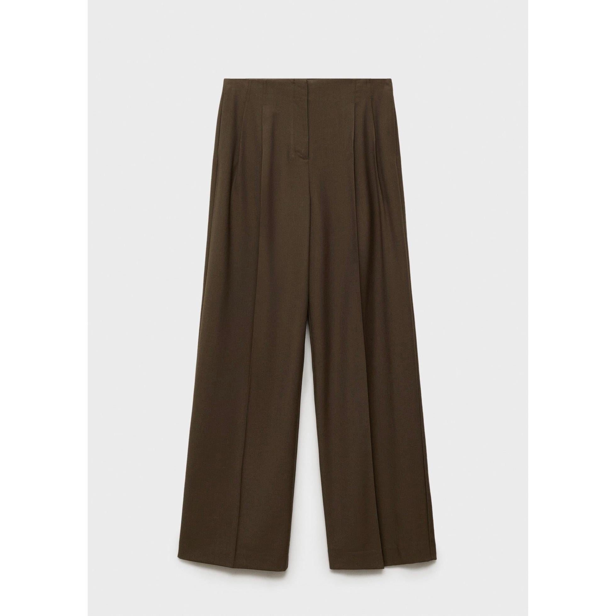 Wideleg Suit Trousers - Khaki