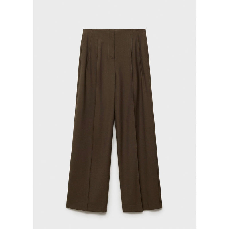 Wideleg Suit Trousers - Khaki
