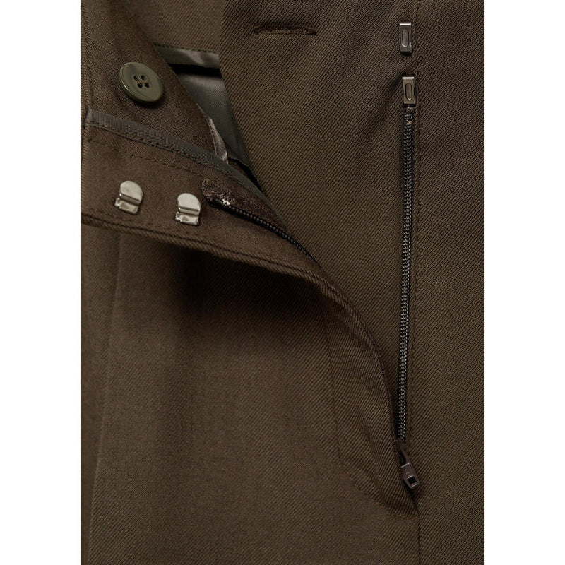 Wideleg Suit Trousers - Khaki