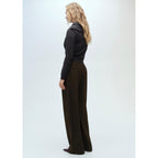 Wideleg Suit Trousers - Khaki