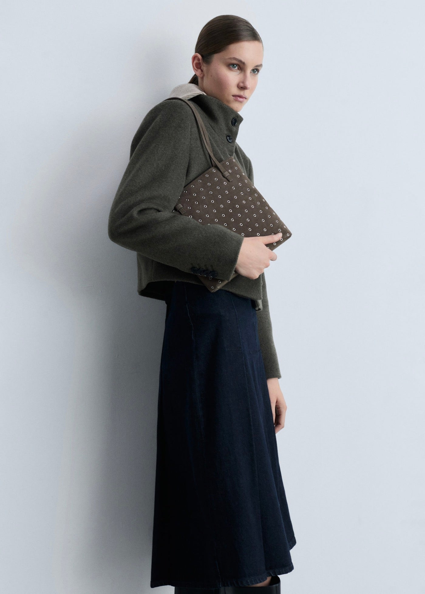 Sac Porté Épaule Cuir Perforé