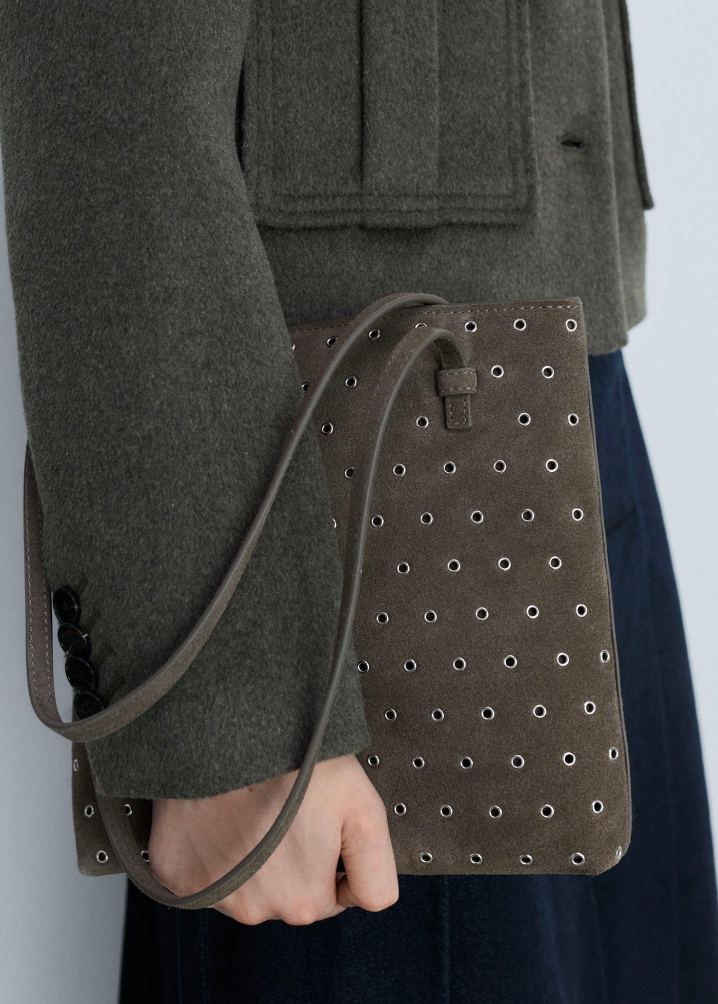 Sac Porté Épaule Cuir Perforé