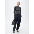 T-Shirt Col Bateau Coton - Charcoal