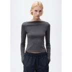 T-Shirt Col Bateau Coton - Charcoal