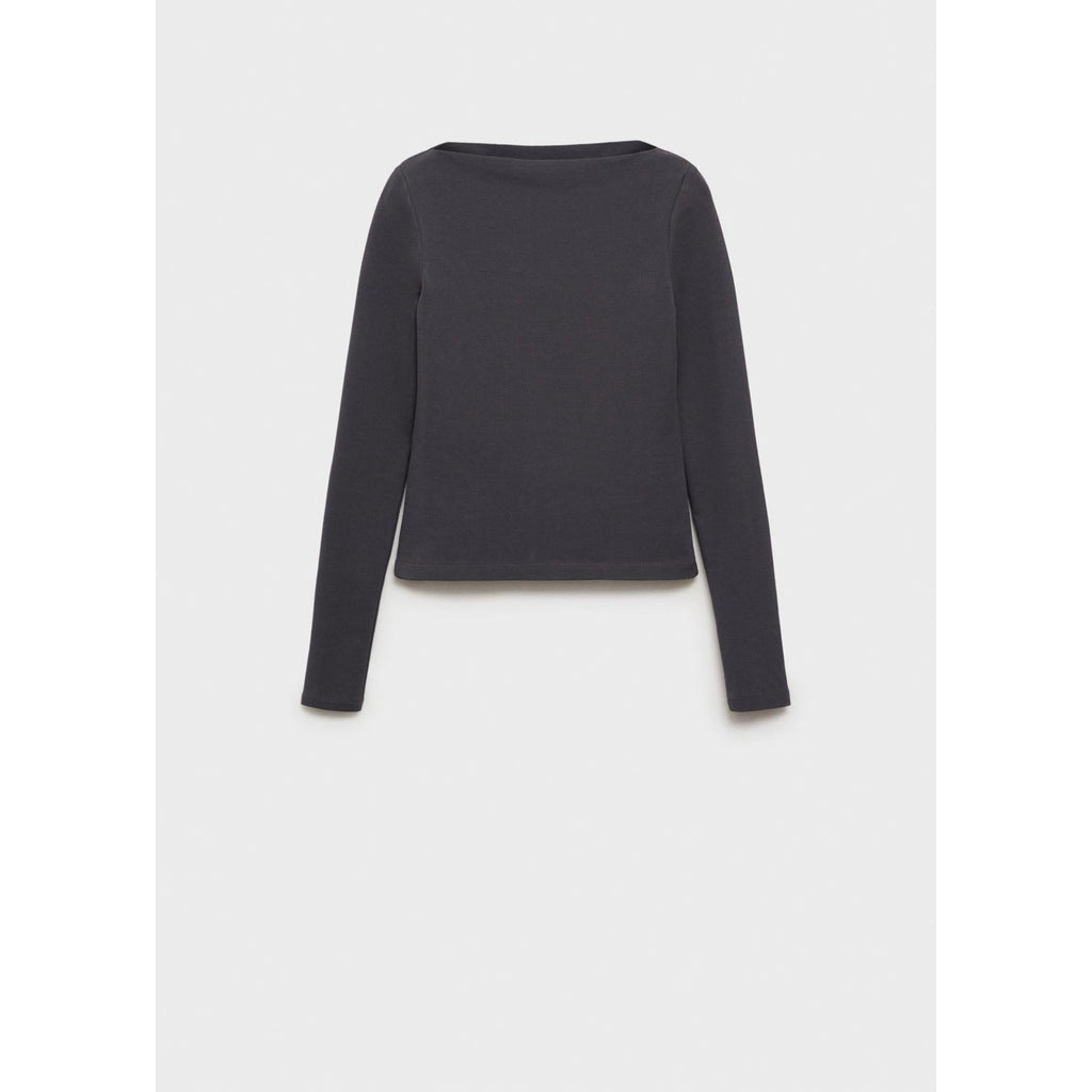 T-Shirt Col Bateau Coton - Charcoal