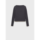 Cotton Boat Neck T-Shirt - Charcoal