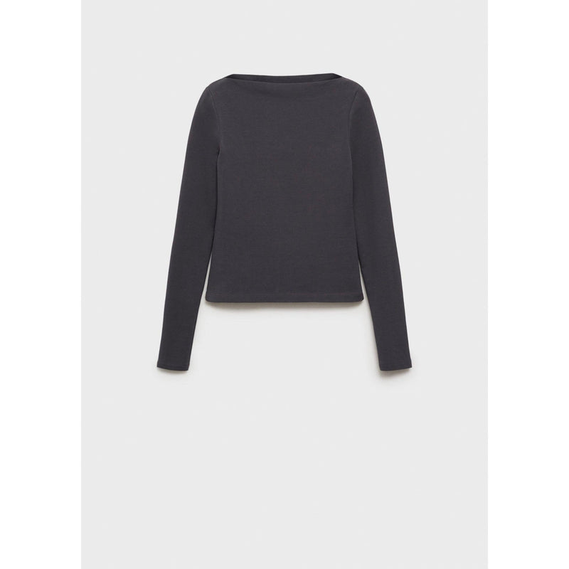 T-Shirt Col Bateau Coton - Charcoal