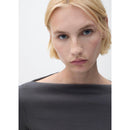 Cotton Boat Neck T-Shirt - Charcoal