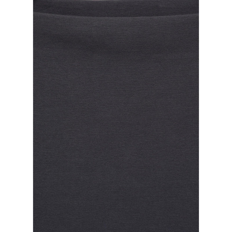 Cotton Boat Neck T-Shirt - Charcoal