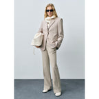 Structured Straight Blazer - Beige