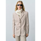 Structured Straight Blazer - Beige