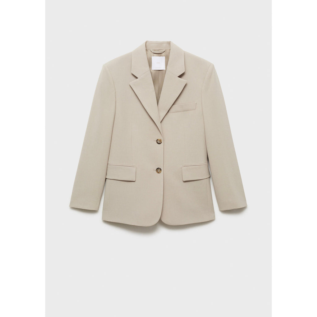 Structured Straight Blazer - Beige