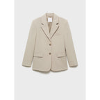 Structured Straight Blazer - Beige