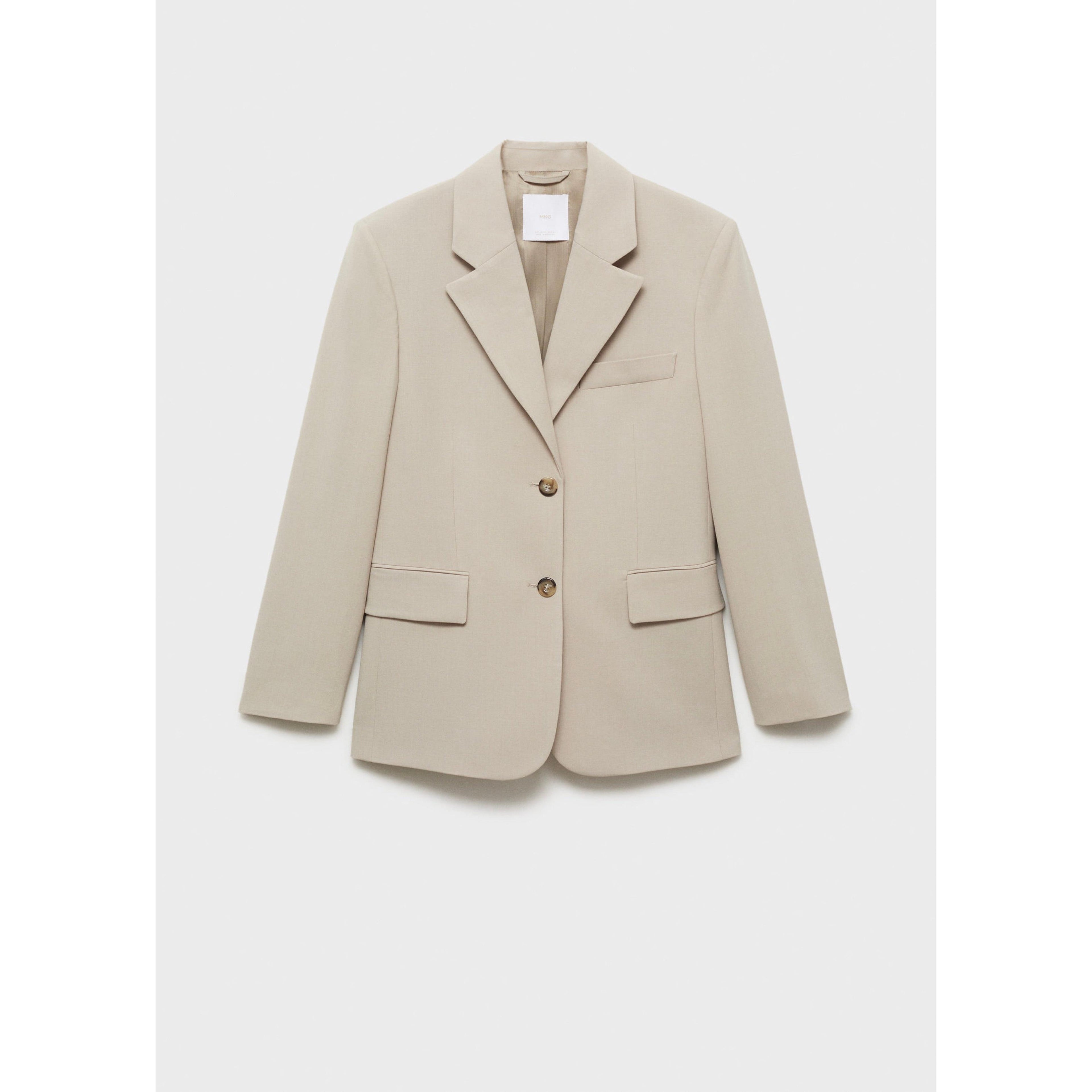 Structured Straight Blazer - Beige
