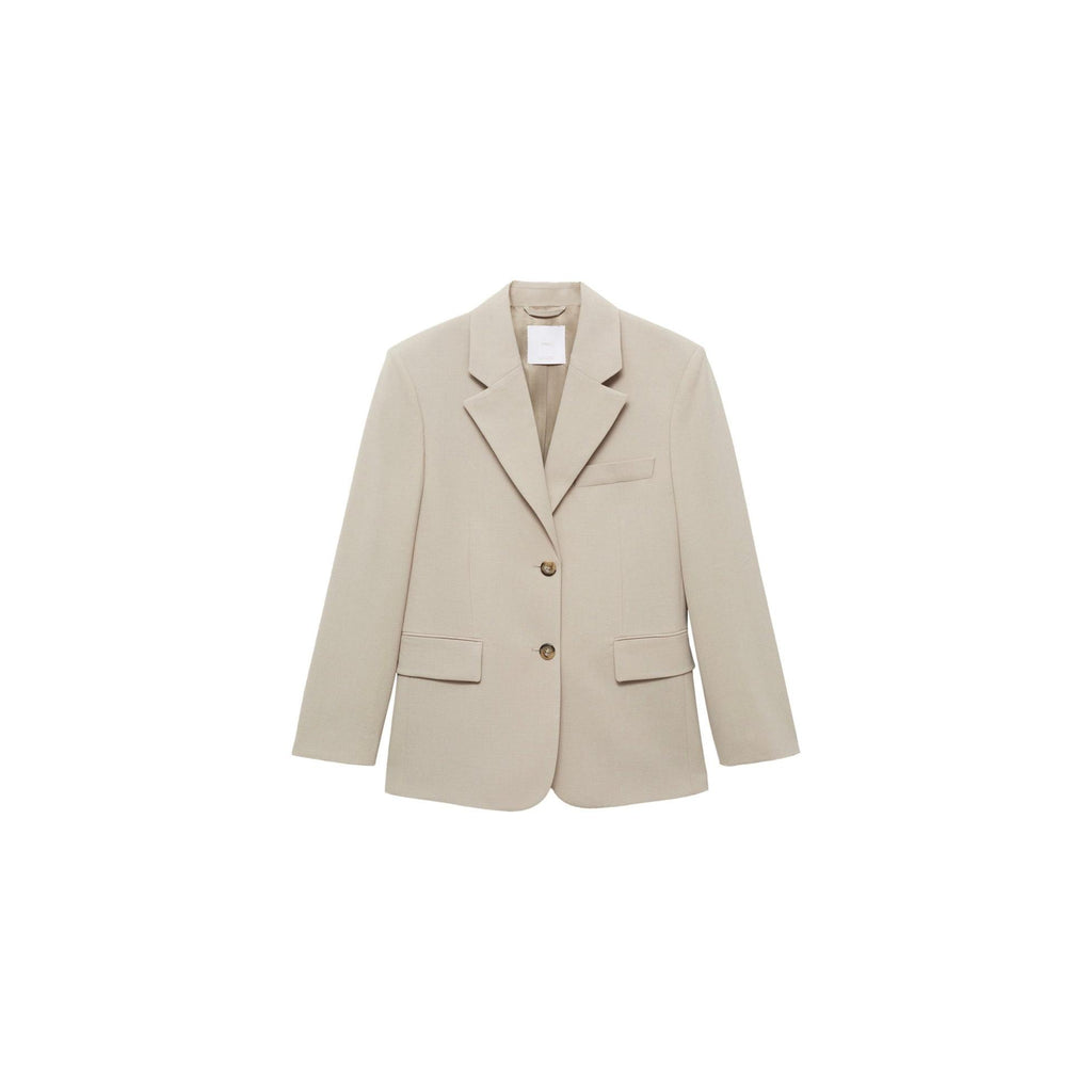 Structured Straight Blazer - Beige