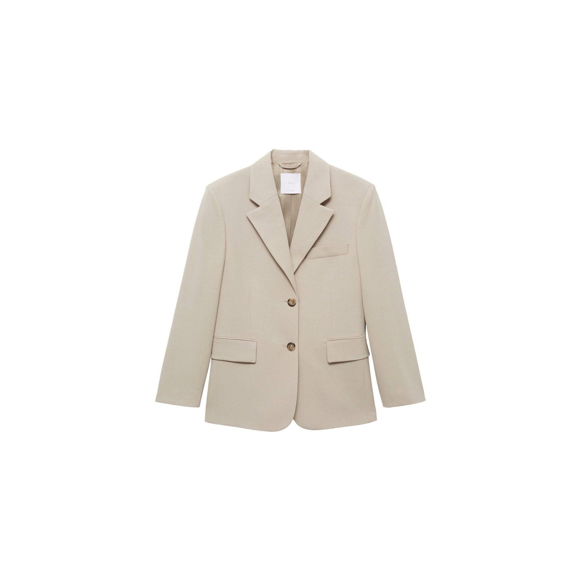 Structured Straight Blazer - Beige