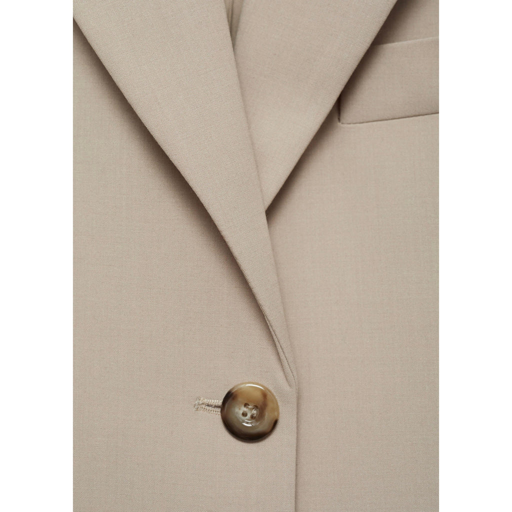 Structured Straight Blazer - Beige