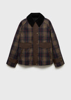Parka Carreaux Col Contrasté